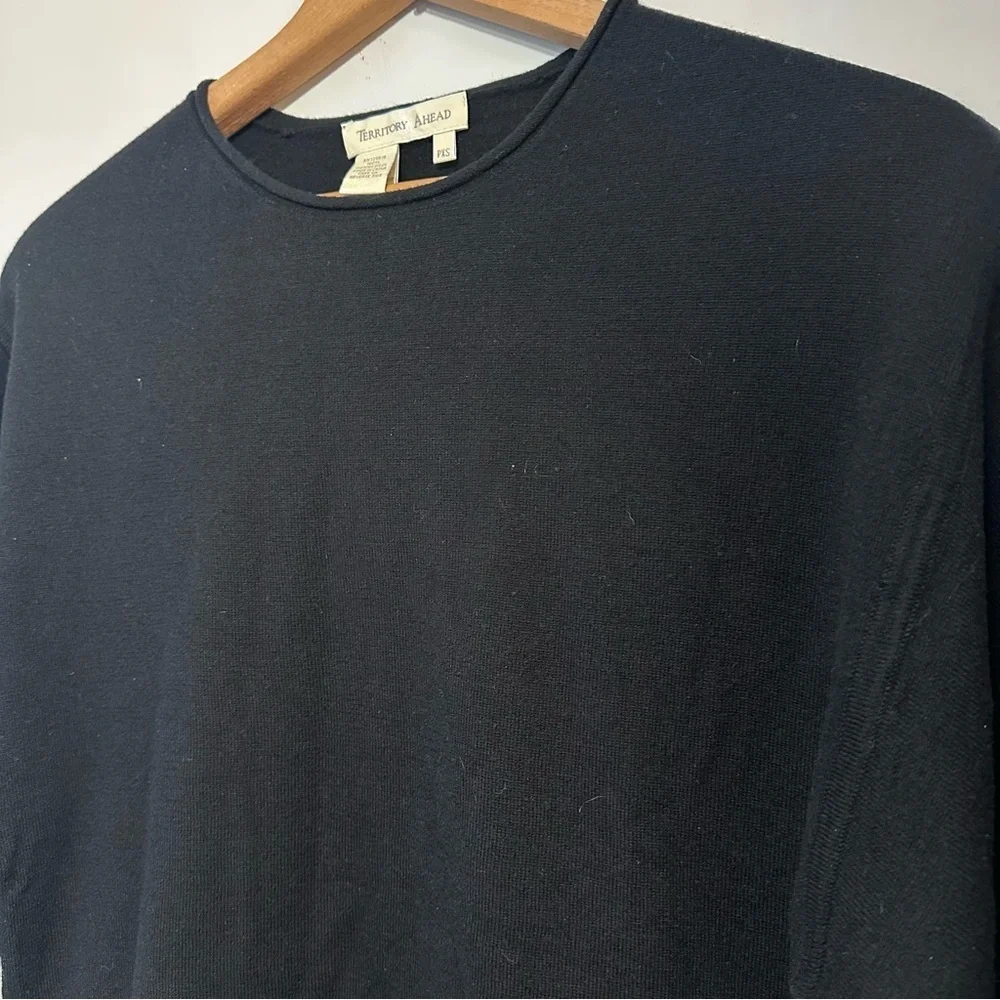 Territory Ahead Merino Wool Wide Sleeve Petite Black Sweater